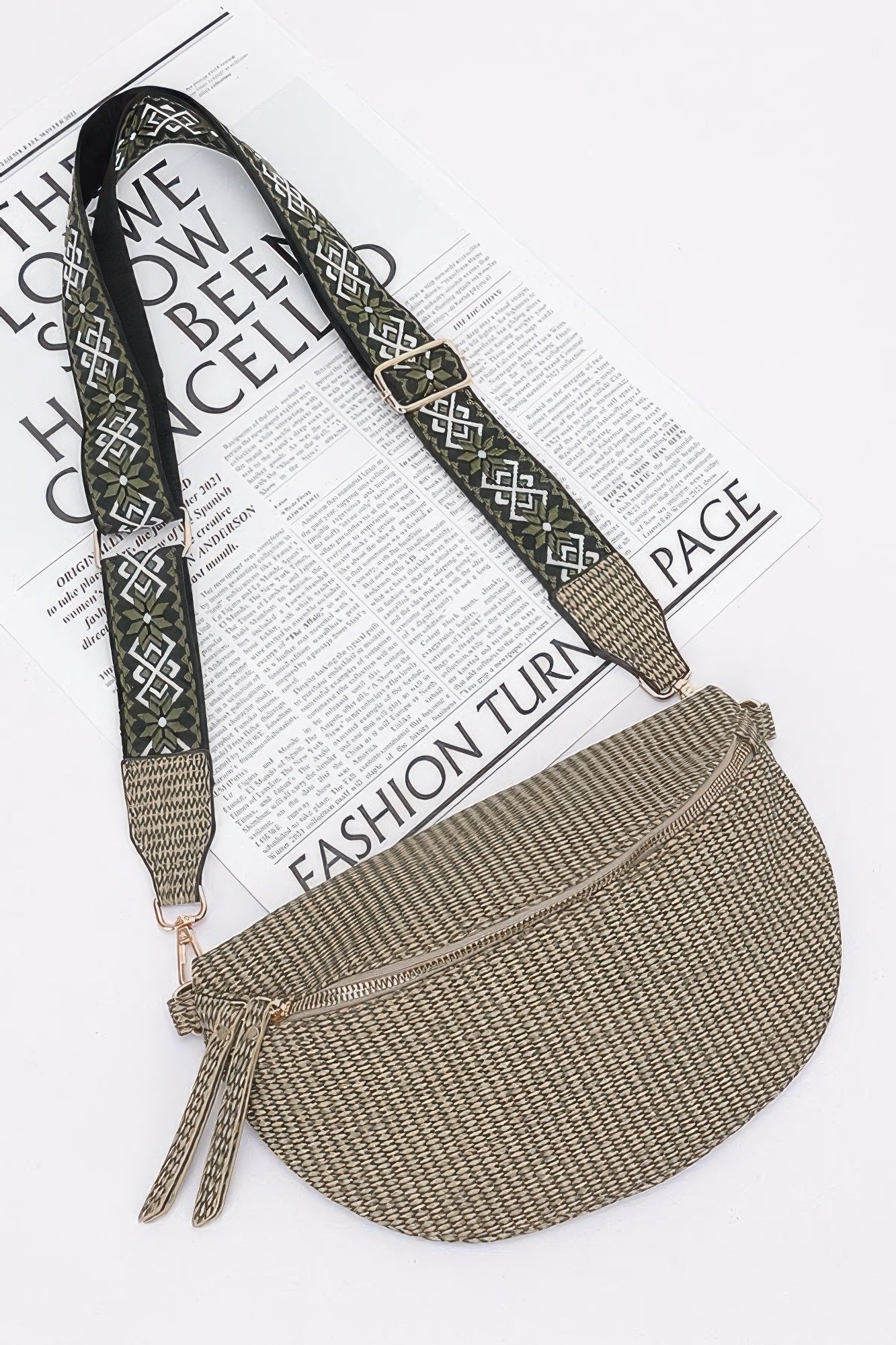 Faux Leather Fanny Pack W/ Multi Color Strap | Mixtshop LLC