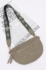 Faux Leather Fanny Pack W/ Multi Color Strap | Mixtshop LLC