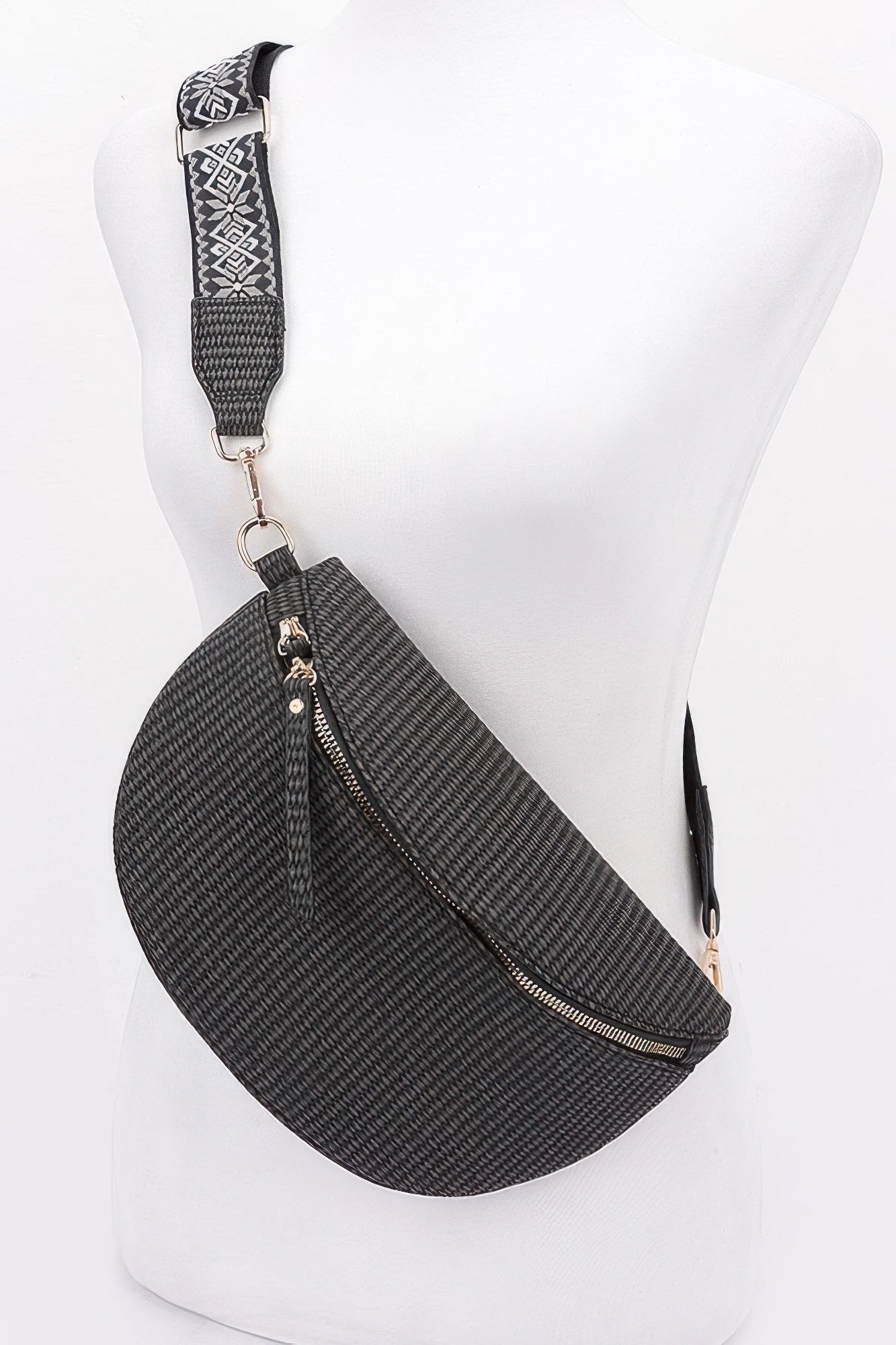 Faux Leather Fanny Pack W/ Multi Color Strap | Mixtshop LLC