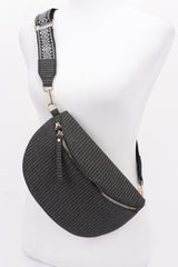 Faux Leather Fanny Pack W/ Multi Color Strap | Mixtshop LLC