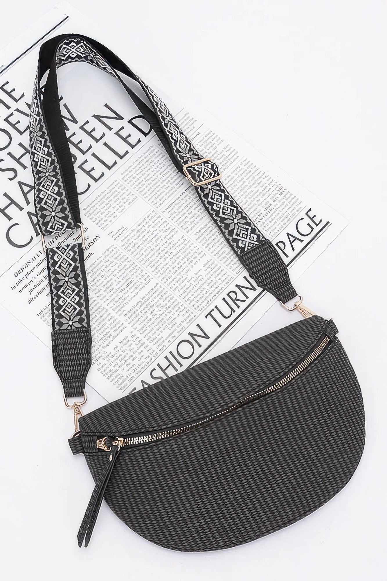 Faux Leather Fanny Pack W/ Multi Color Strap | Mixtshop LLC