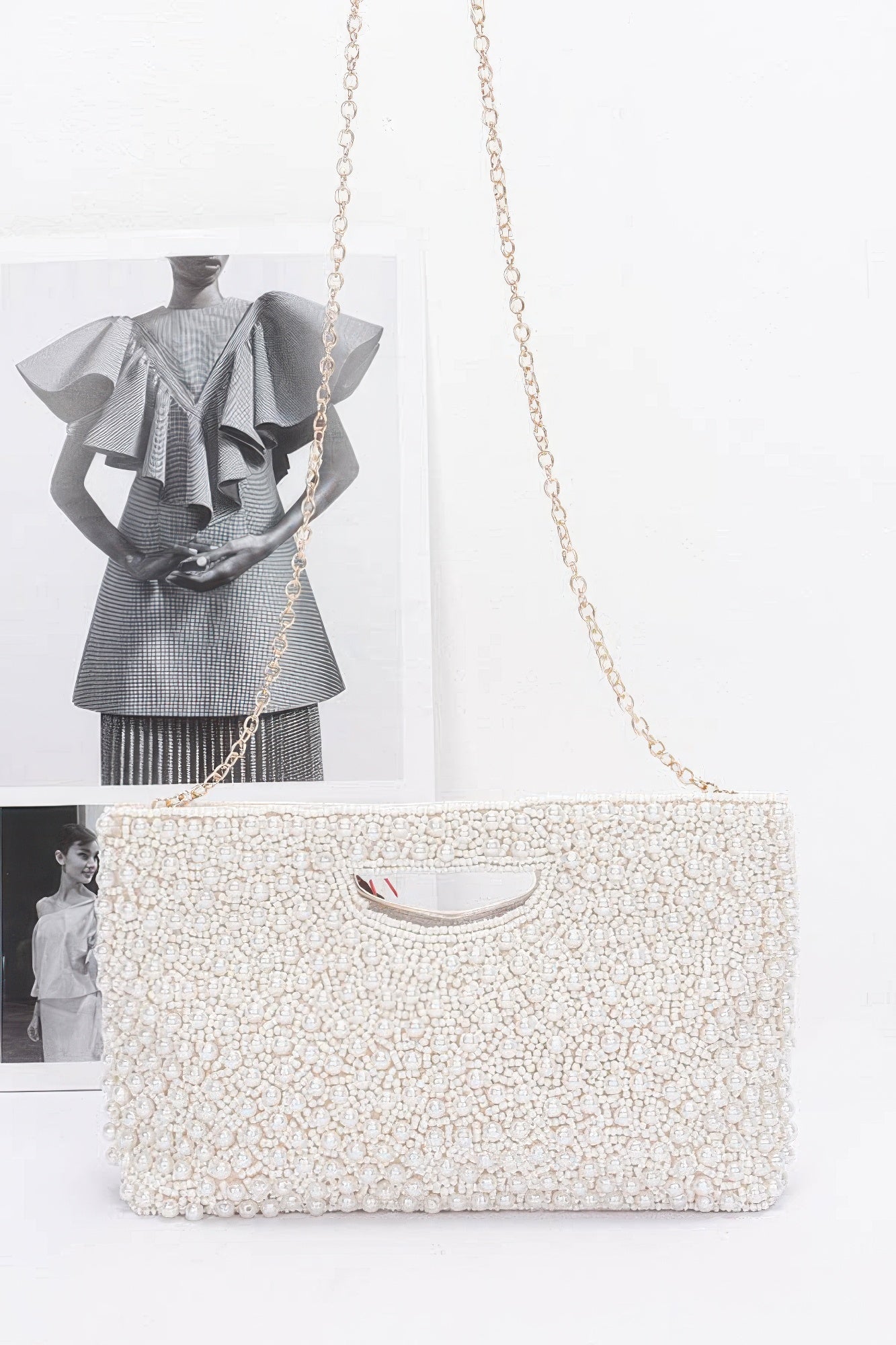 Faux Pearl Handmade Clutch | Mixtshop LLC