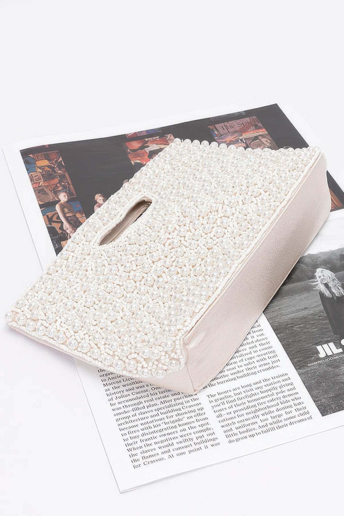 Faux Pearl Handmade Clutch | Mixtshop LLC