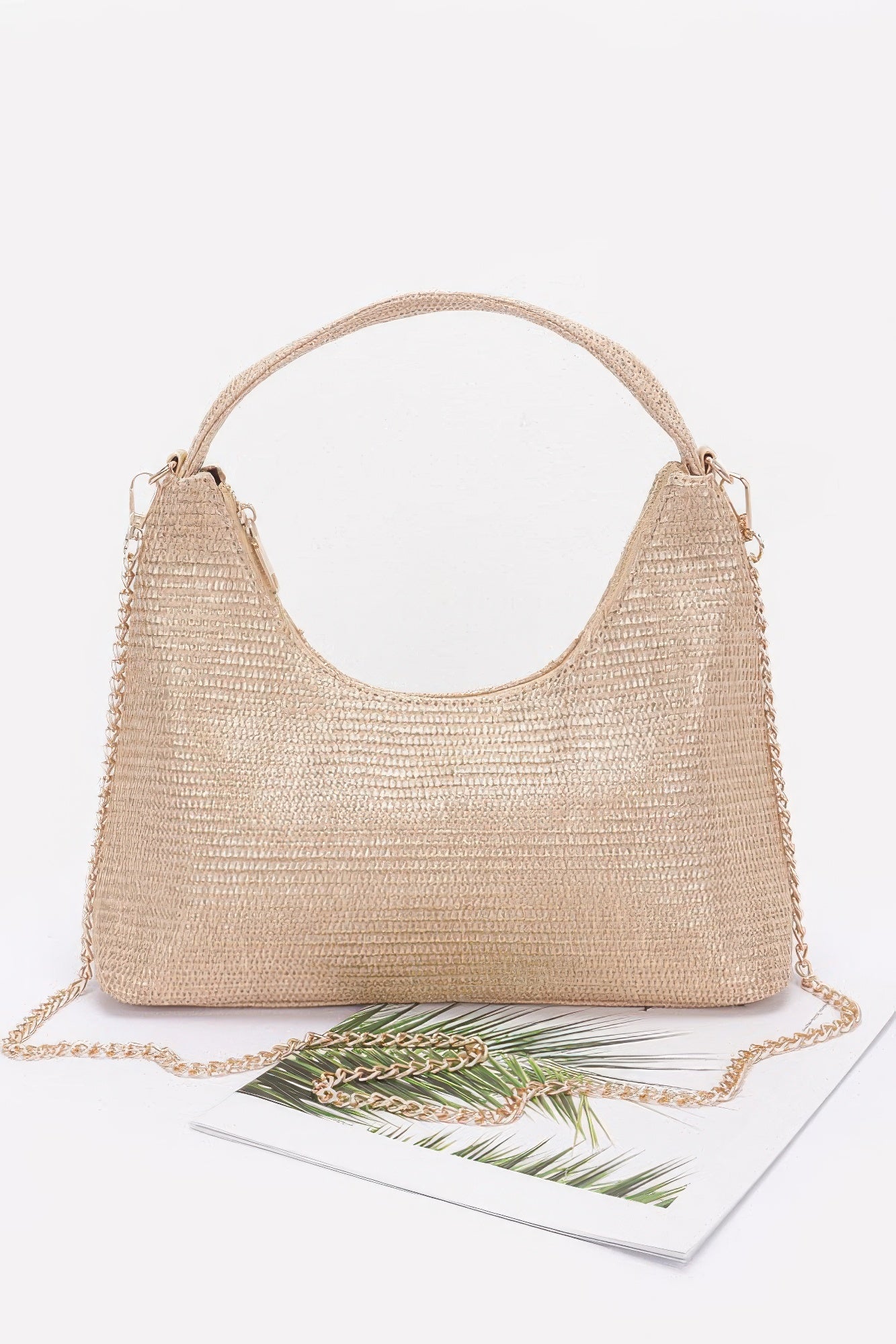 Metallic Faux Straw Hobo Bag | Mixtshop LLC