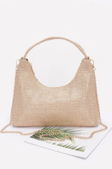 Metallic Faux Straw Hobo Bag | Mixtshop LLC