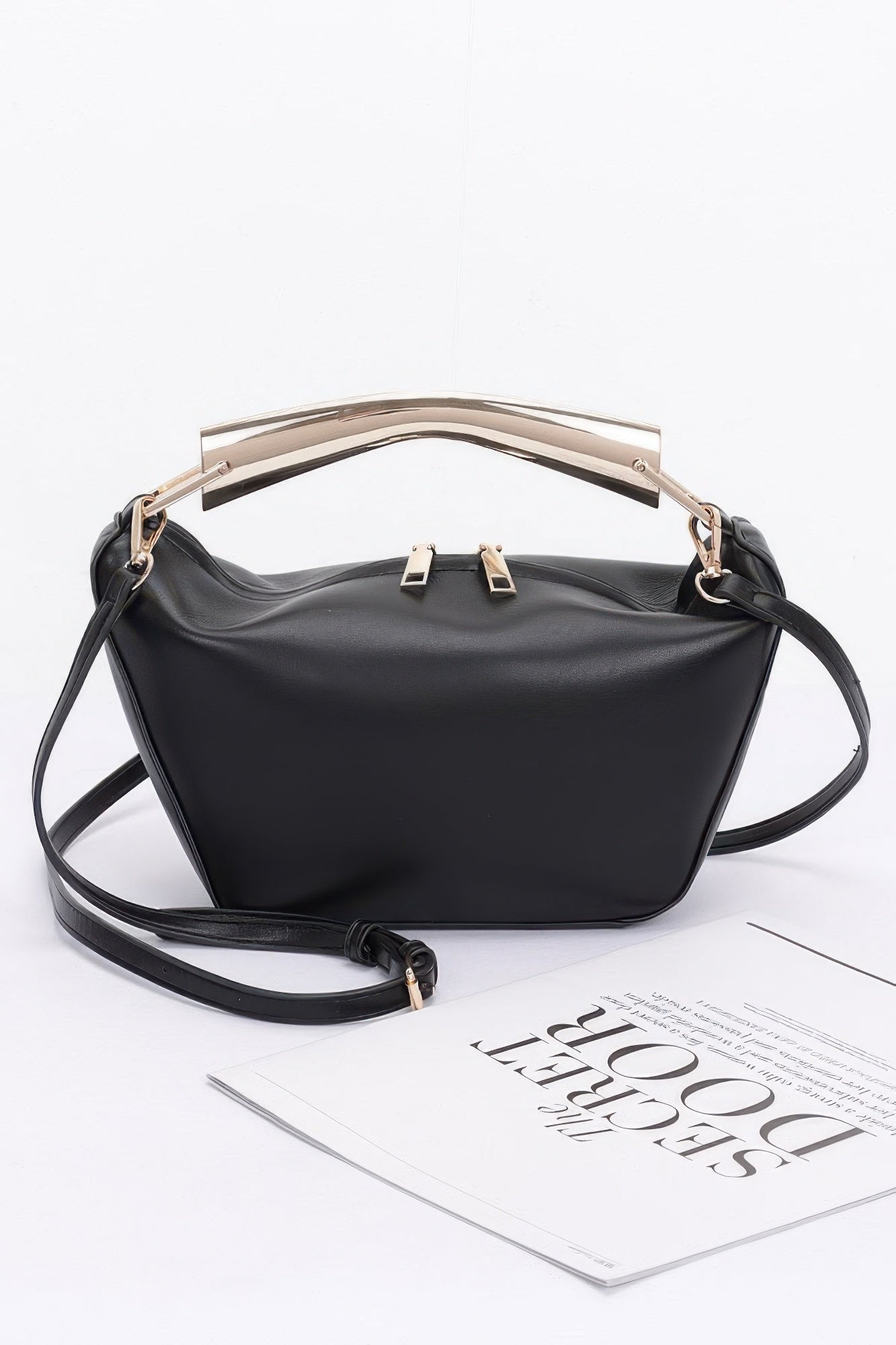 Faux Leather Metal Handle Bag | Mixtshop LLC