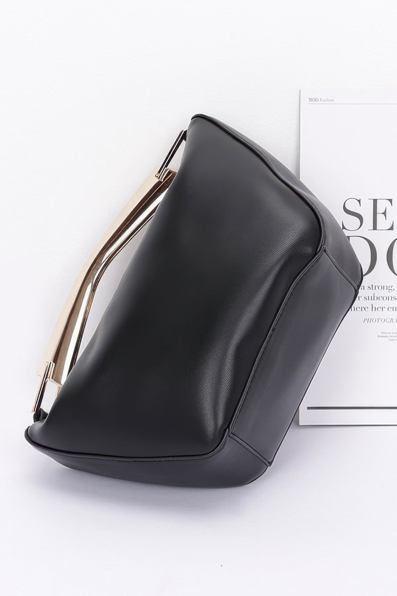 Faux Leather Metal Handle Bag | Mixtshop LLC