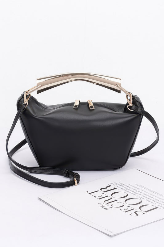 Faux Leather Metal Handle Bag | Mixtshop LLC