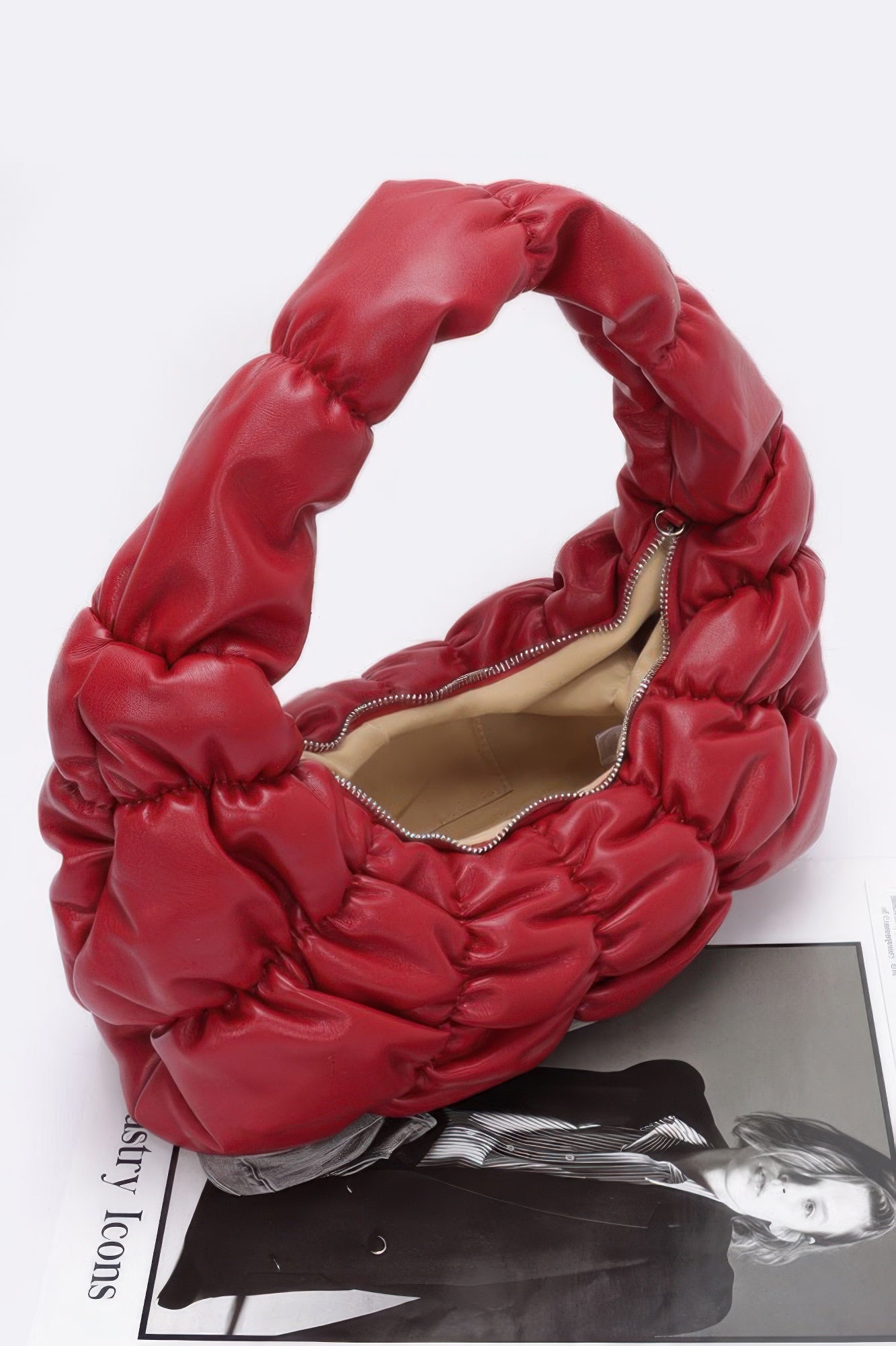 Pleated Faux Leather Shoulder Bag | Mixtshop LLC