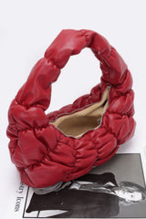 Pleated Faux Leather Shoulder Bag | Mixtshop LLC