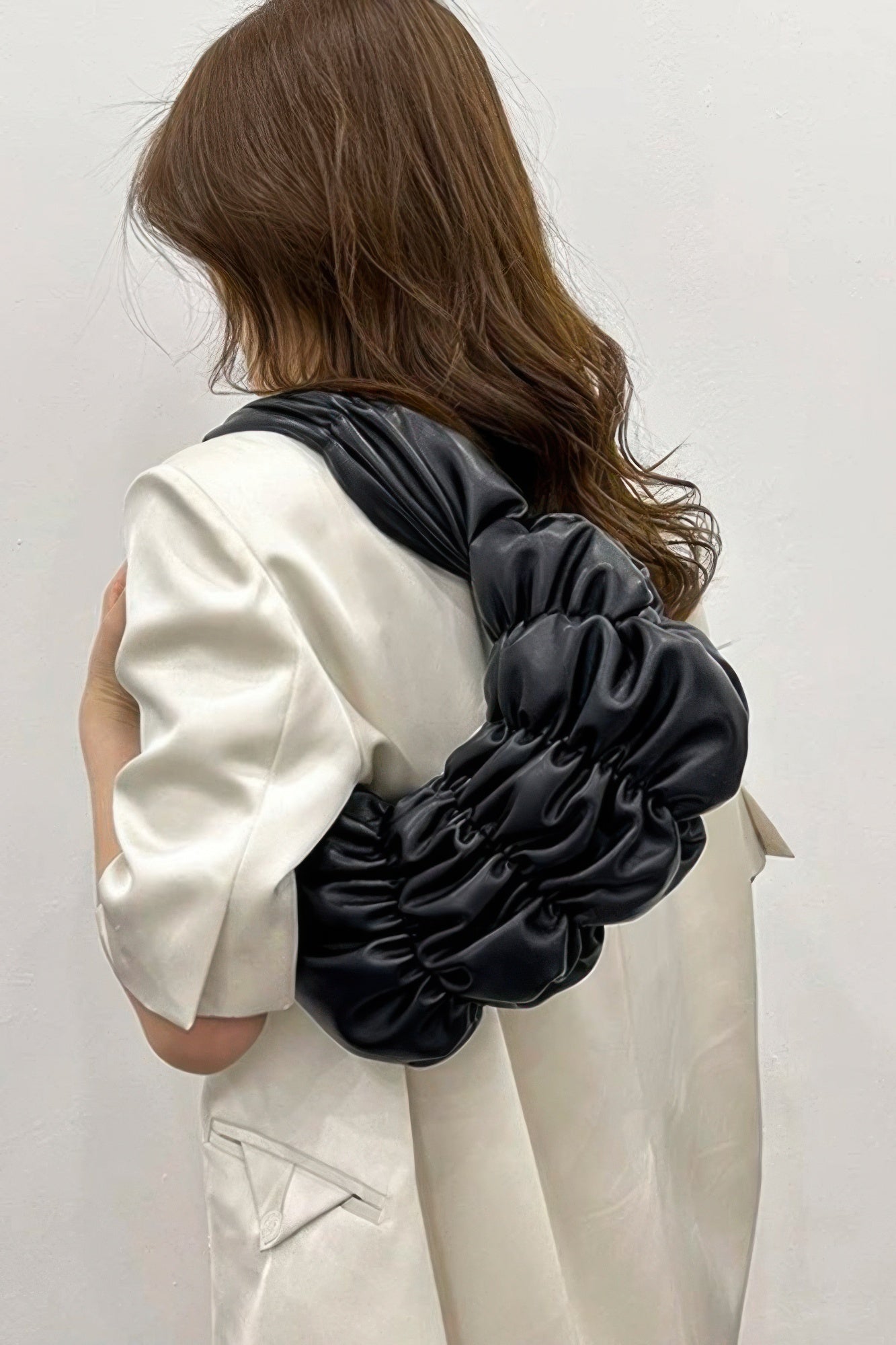 Pleated Faux Leather Shoulder Bag | Mixtshop LLC