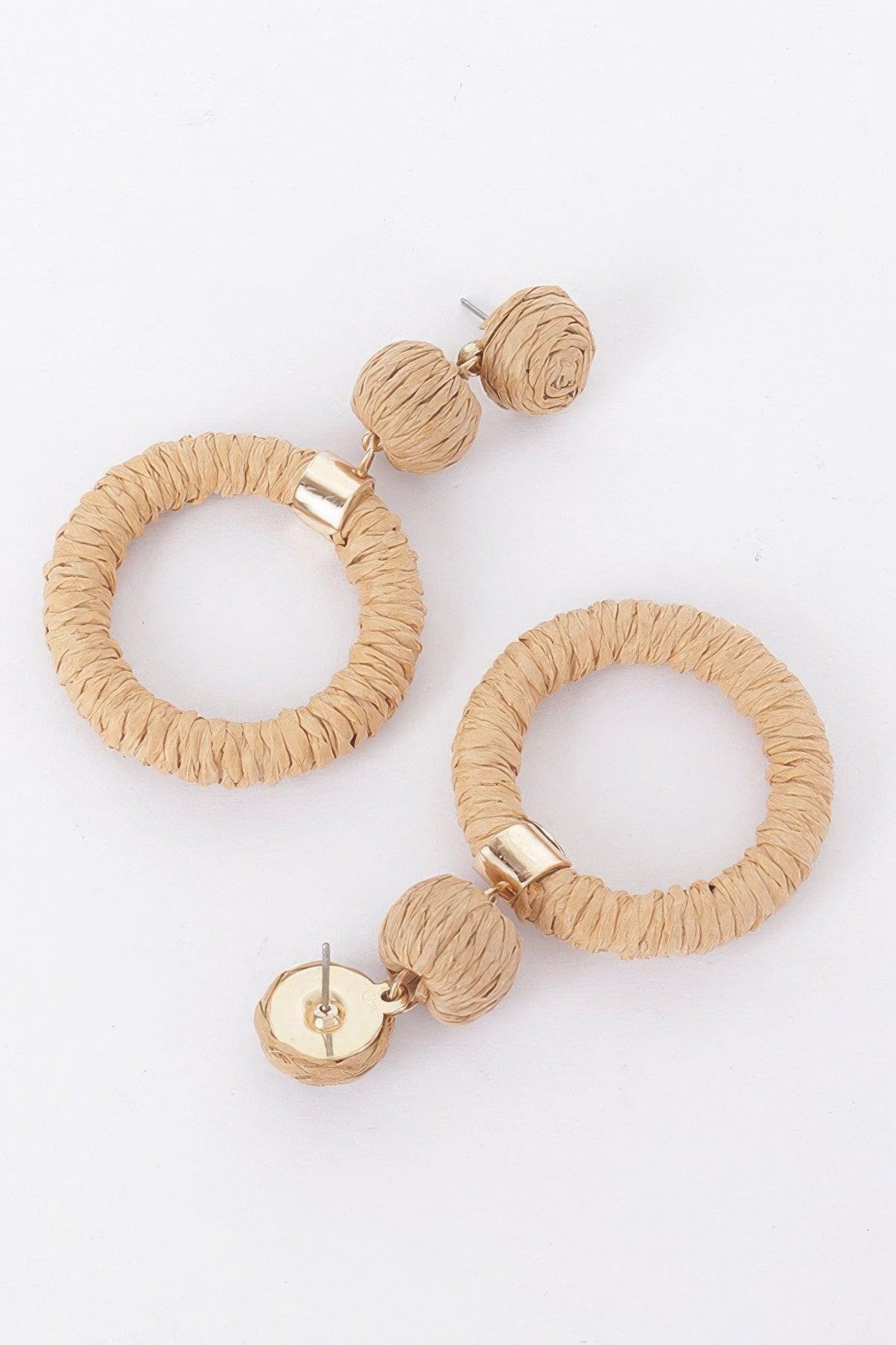 Round Faux Straw Earring | Mixtshop LLC