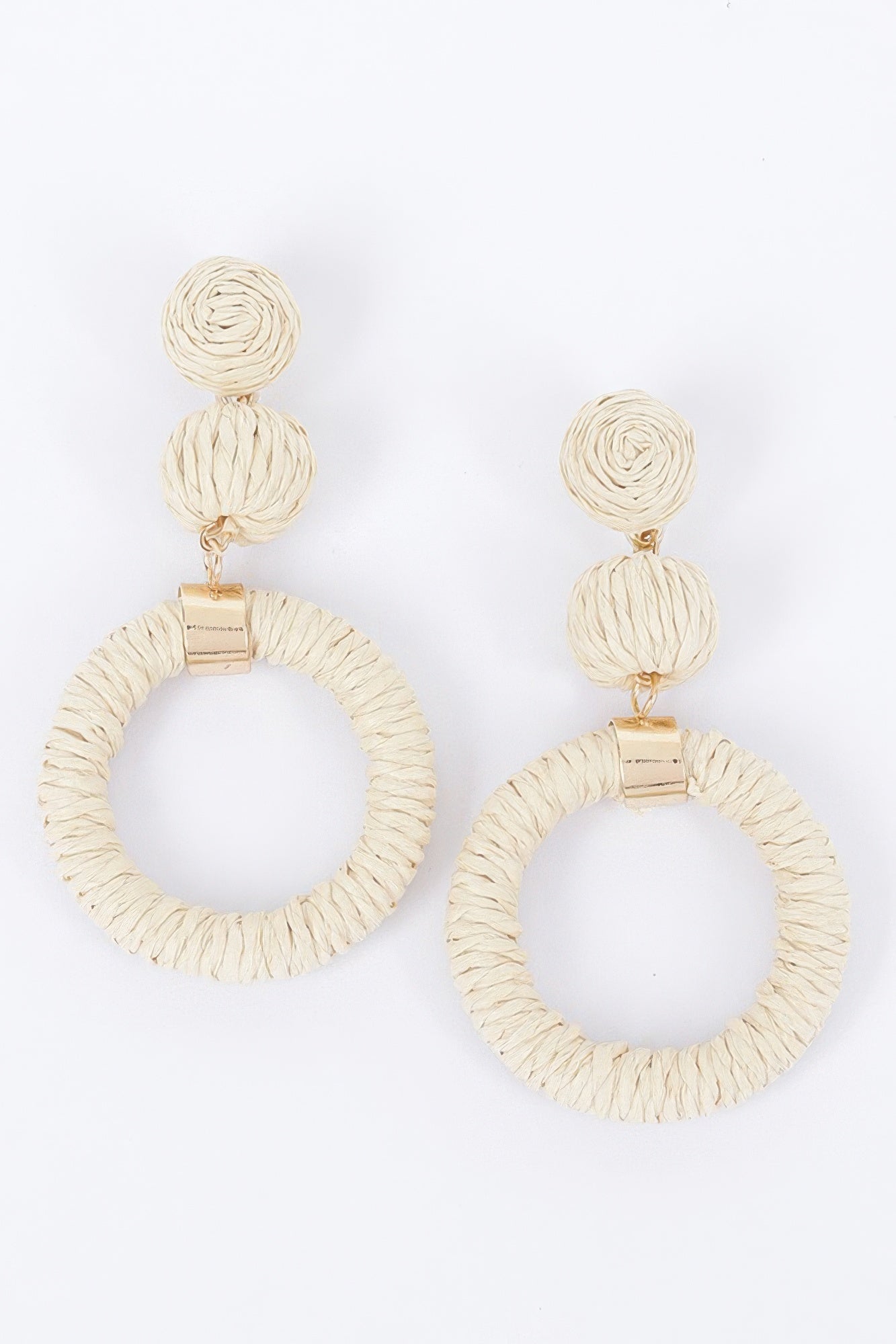 Round Faux Straw Earring | Mixtshop LLC
