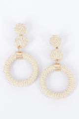 Round Faux Straw Earring | Mixtshop LLC