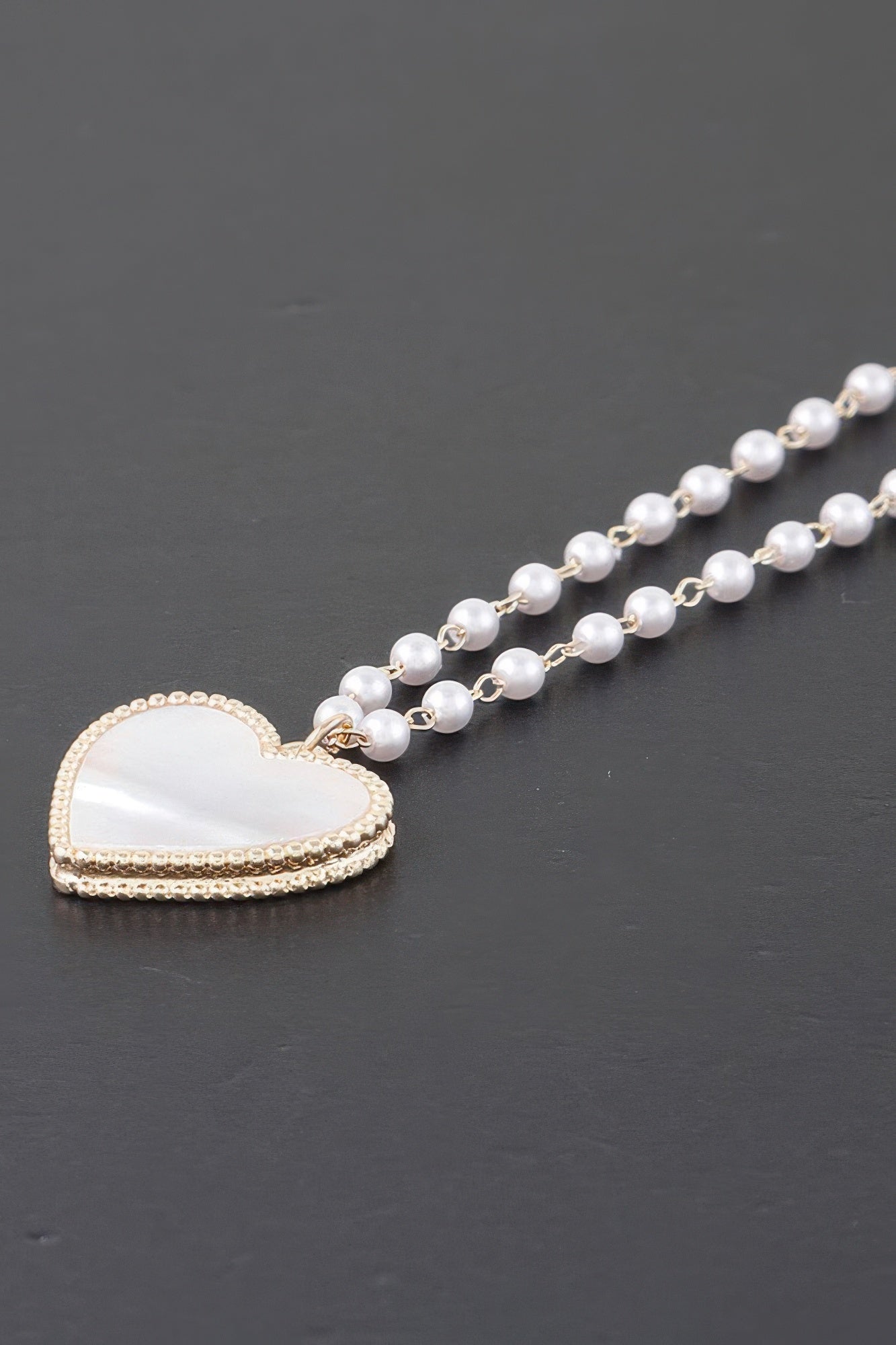 Pearled Marble Heart Necklace | Mixtshop LLC