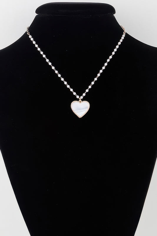 Pearled Marble Heart Necklace | Mixtshop LLC