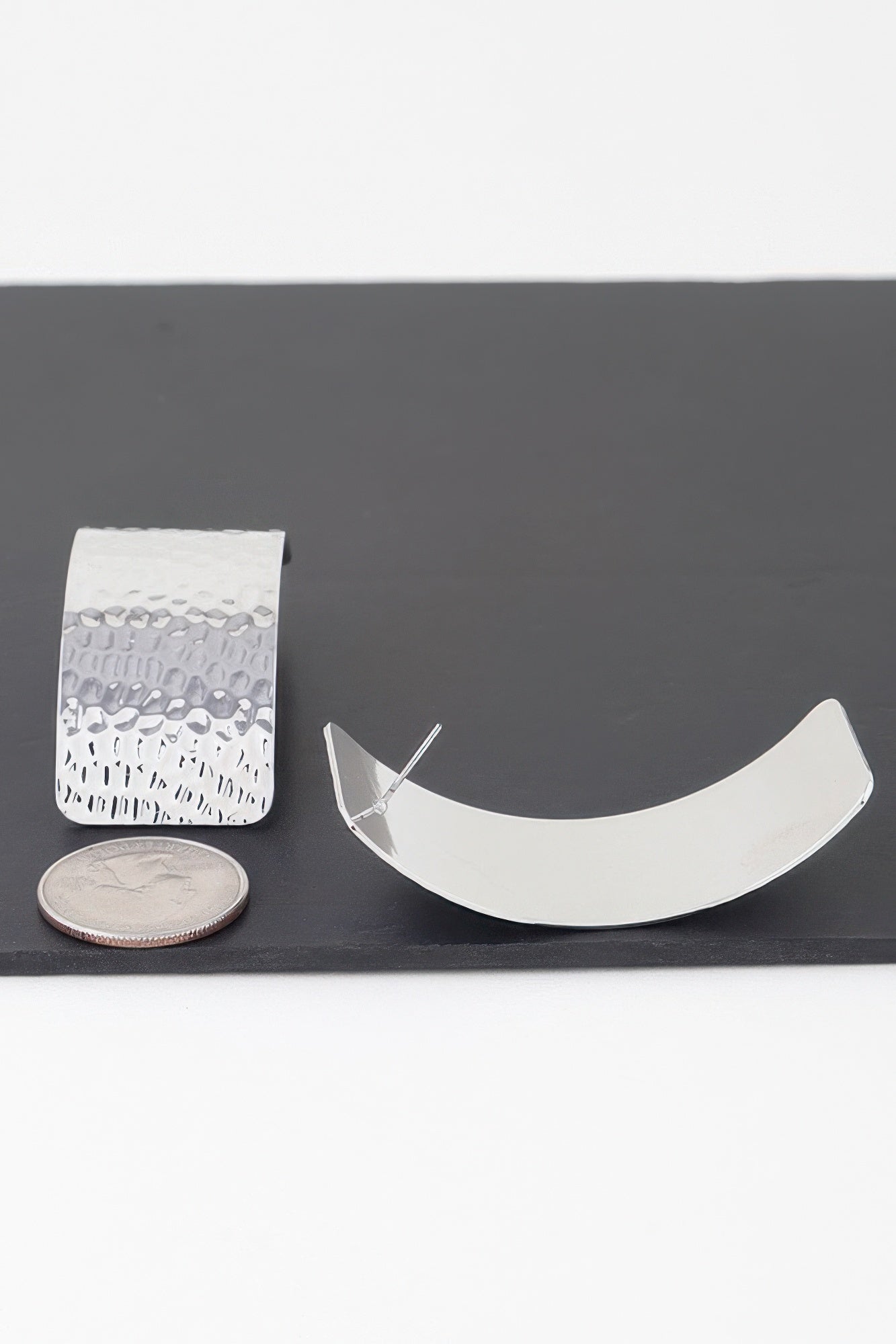 Indented Curved Plate Earrings | Mixtshop LLC