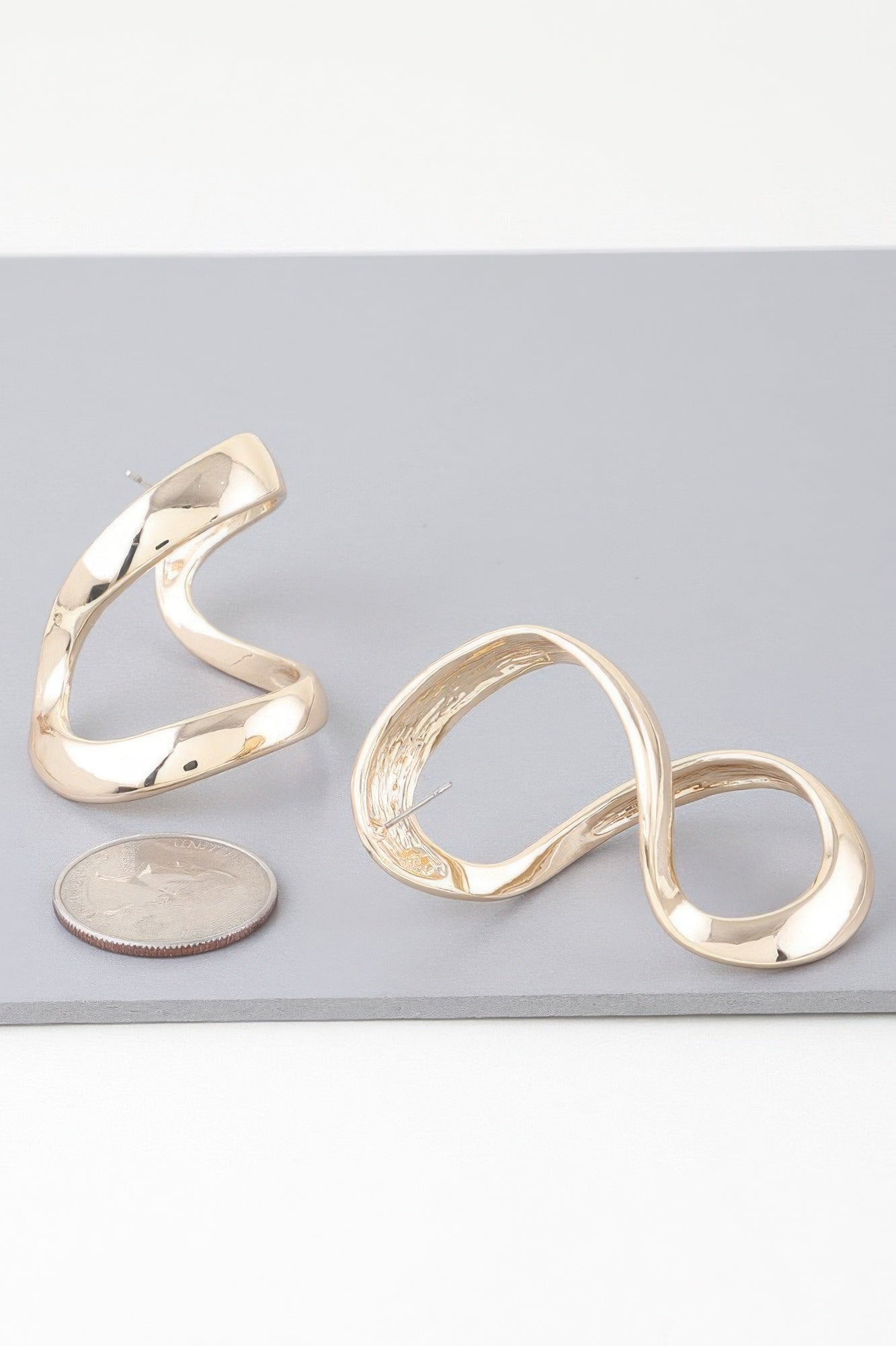 Abstract Shiny Bend Earrings | Mixtshop LLC