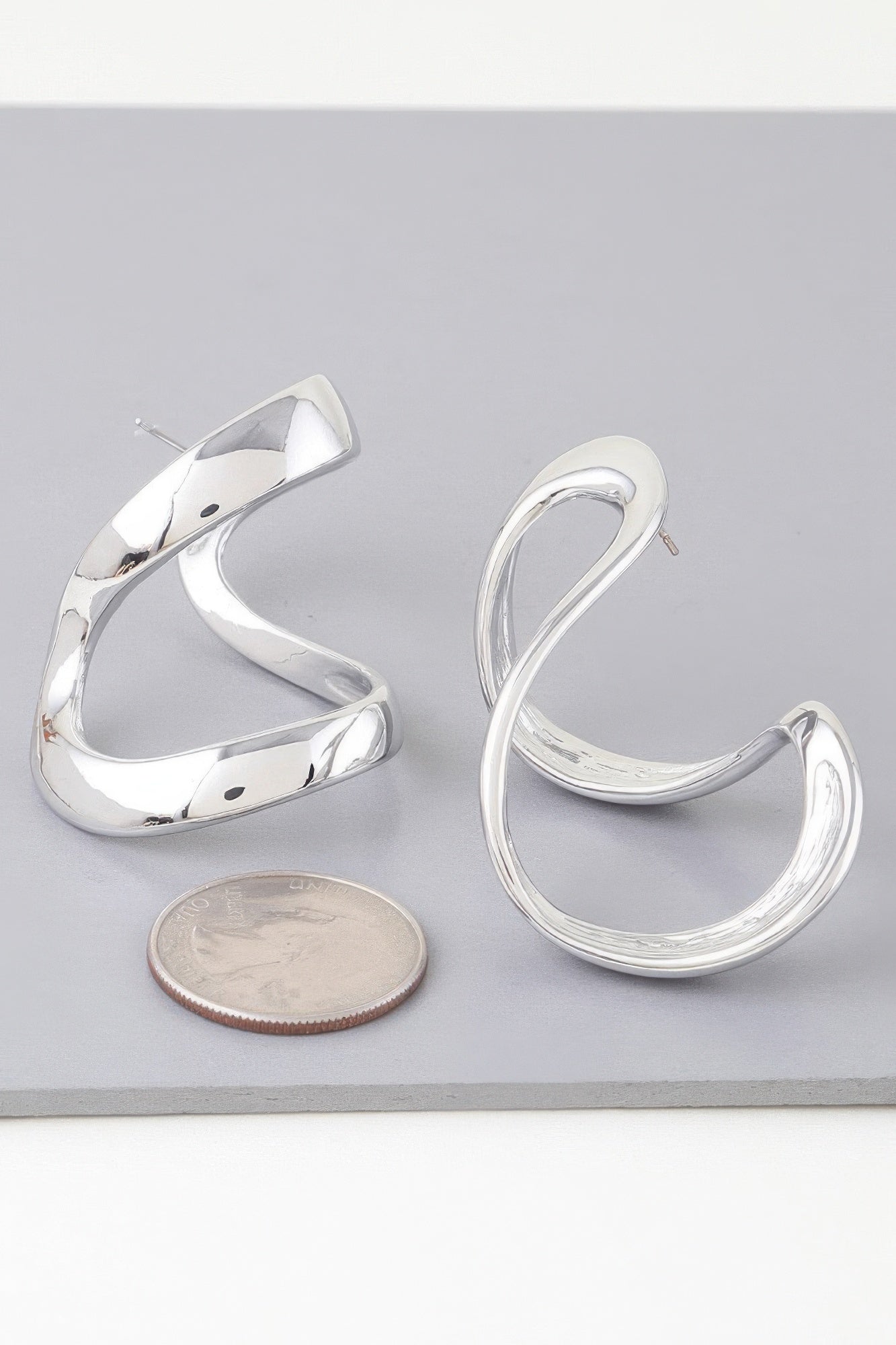 Abstract Shiny Bend Earrings | Mixtshop LLC