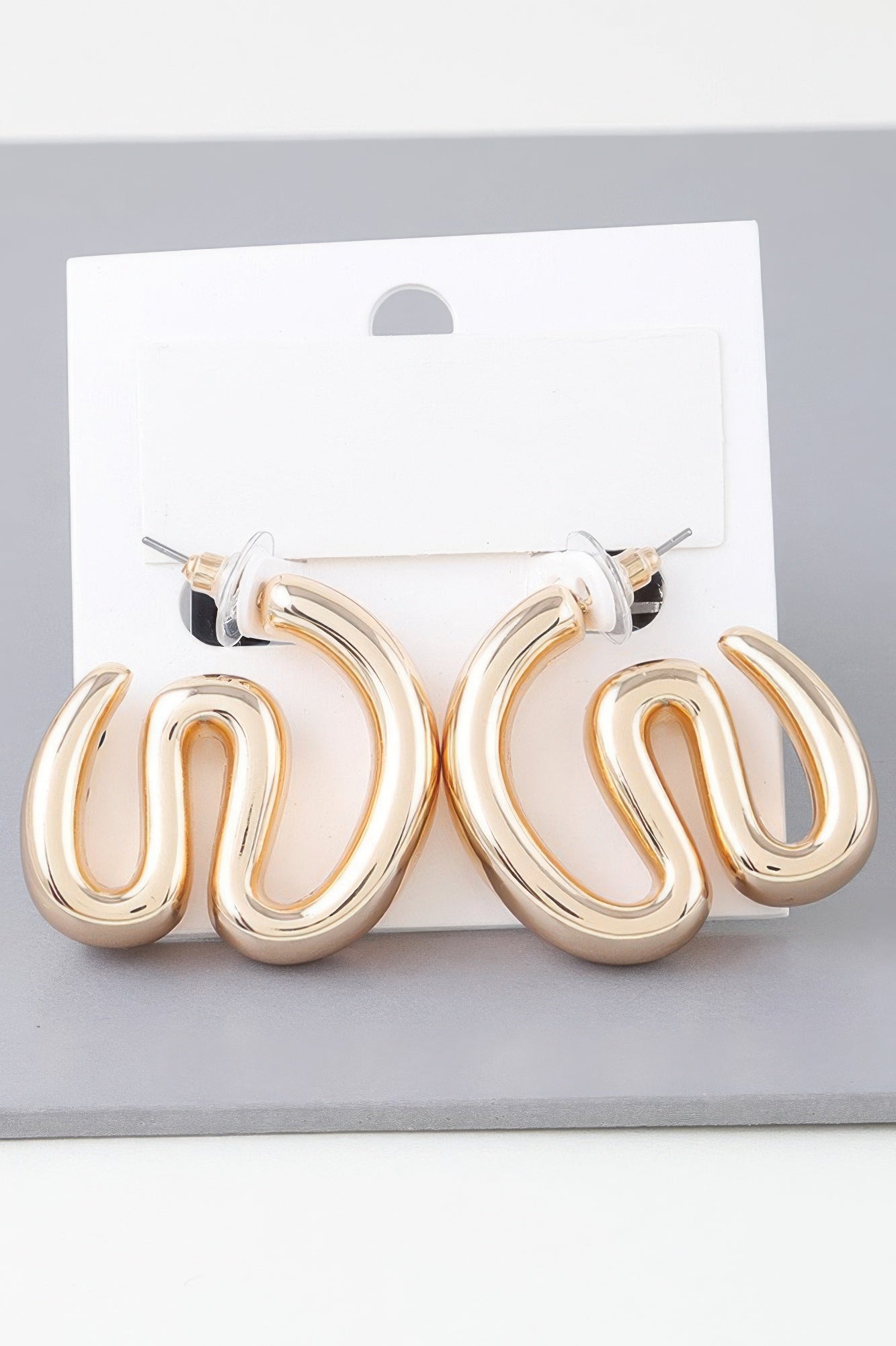 Shiny Wave Bend Earrings | Mixtshop LLC