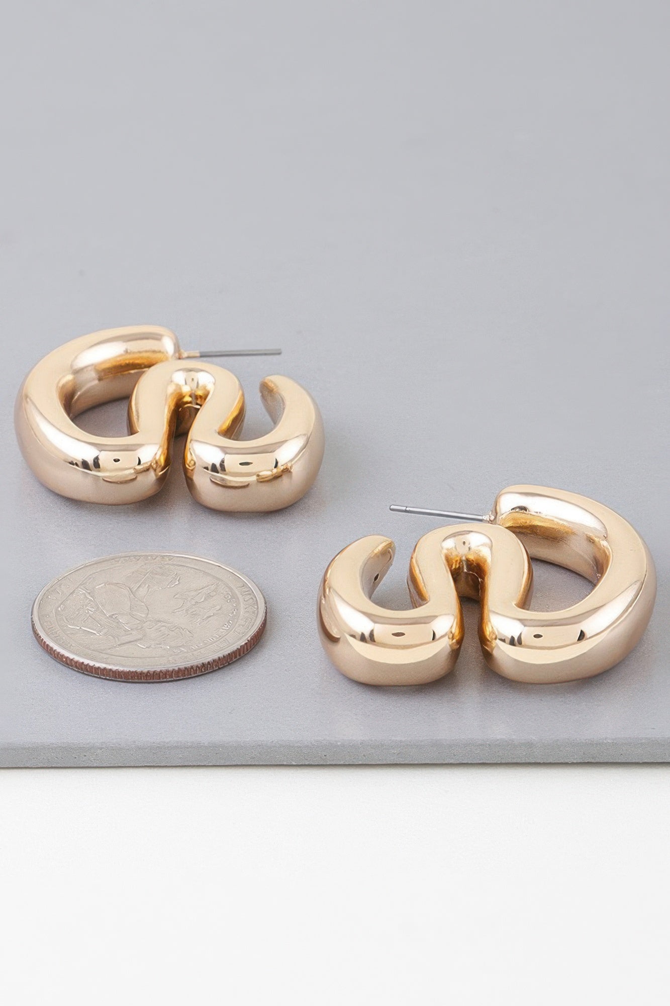 Shiny Wave Bend Earrings | Mixtshop LLC