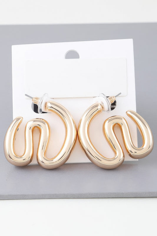 Shiny Wave Bend Earrings | Mixtshop LLC