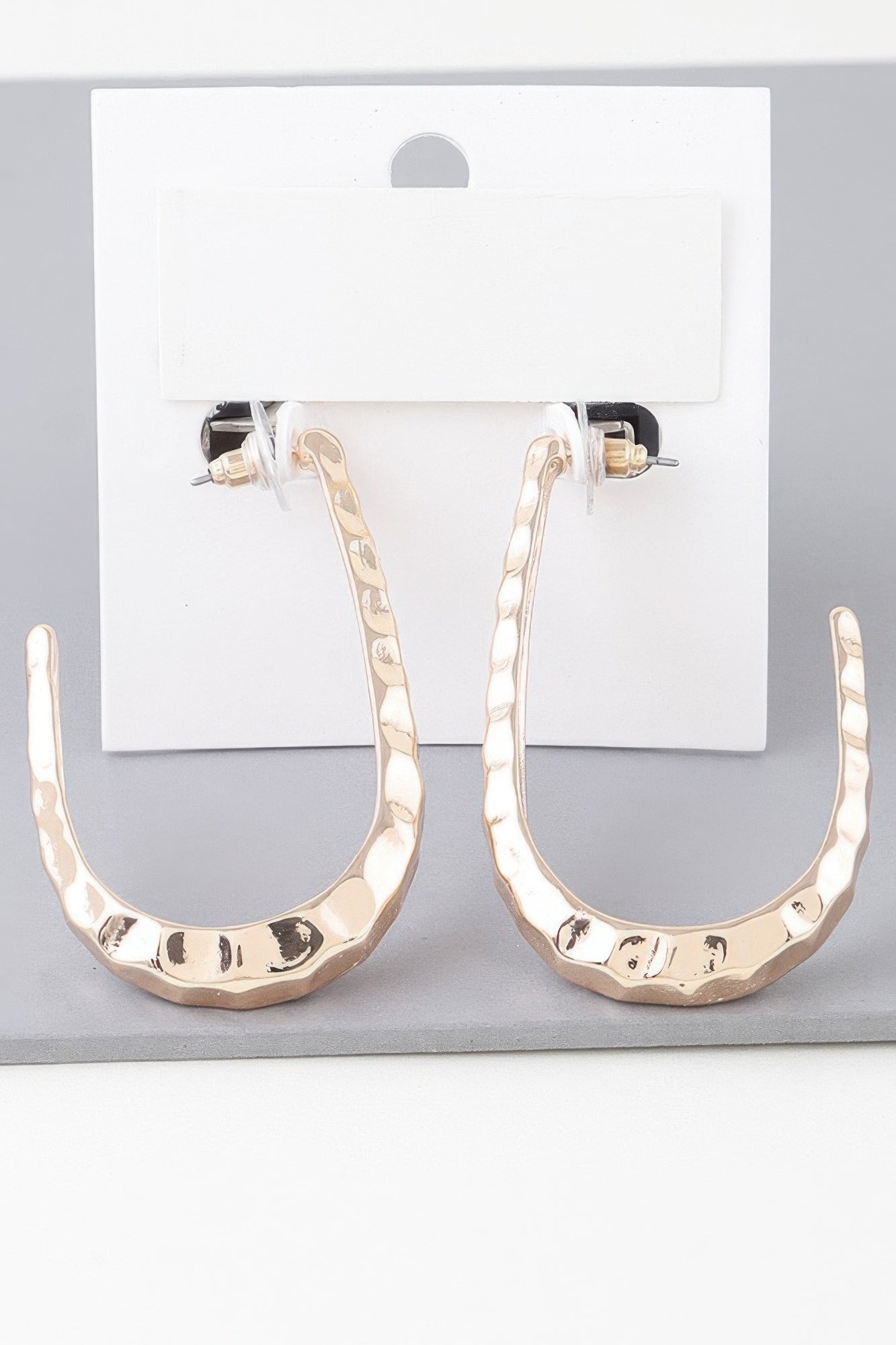 Hammered Open Oval Hoop Earrings | Mixtshop LLC