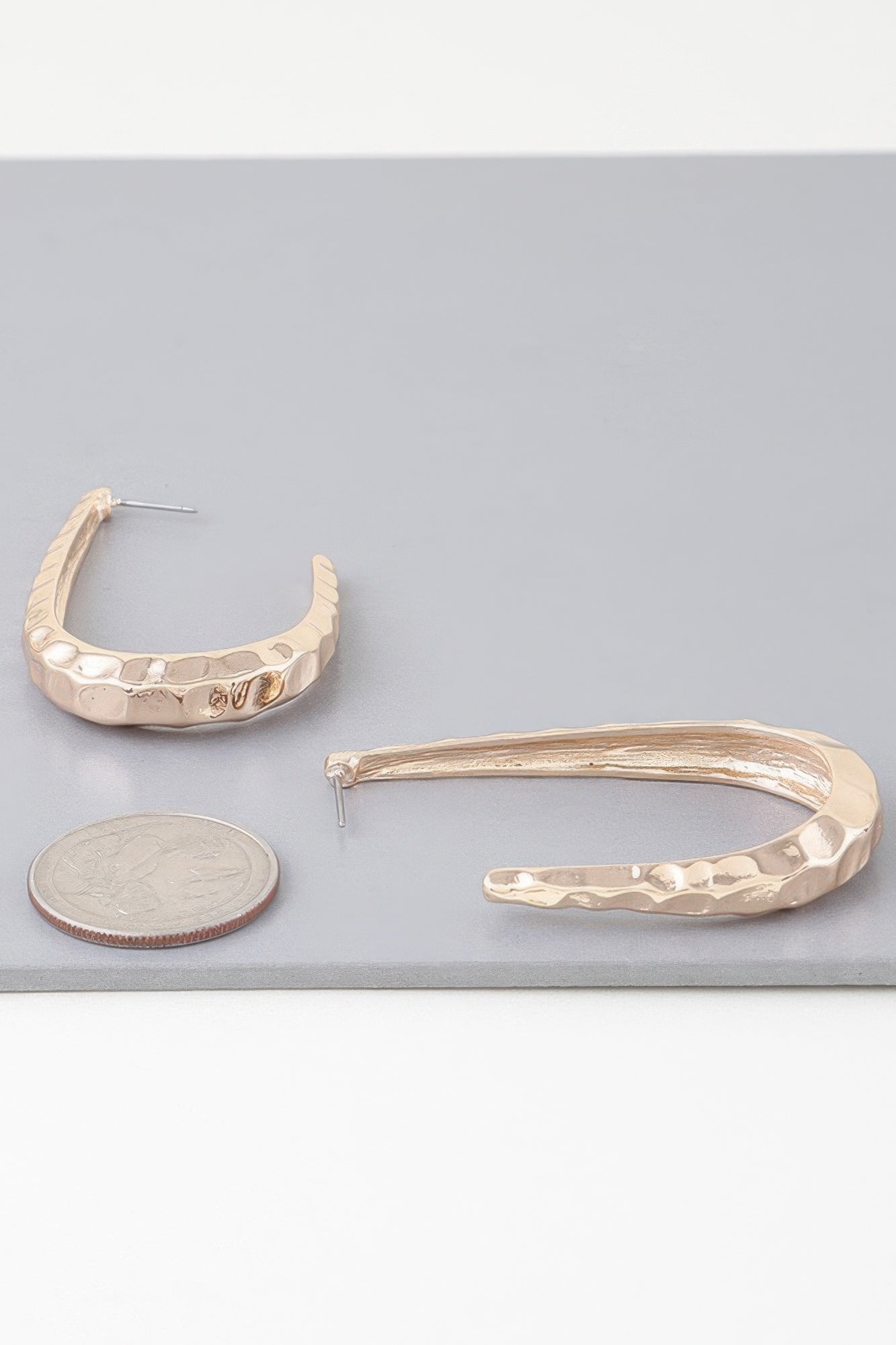 Hammered Open Oval Hoop Earrings | Mixtshop LLC