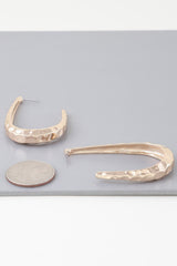 Hammered Open Oval Hoop Earrings | Mixtshop LLC