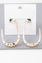 Hammered Open Oval Hoop Earrings | Mixtshop LLC
