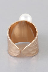 Hammered Twin Pearl Ring | Mixtshop LLC