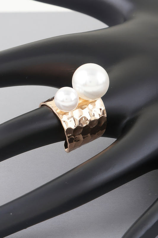 Hammered Twin Pearl Ring | Mixtshop LLC