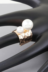 Hammered Twin Pearl Ring | Mixtshop LLC