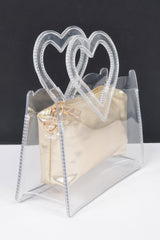 Transparent Heart Shape Handle Clutch W/pouch | Mixtshop LLC