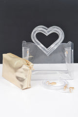 Transparent Heart Shape Handle Clutch W/pouch | Mixtshop LLC
