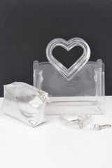 Transparent Heart Shape Handle Clutch W/pouch | Mixtshop LLC