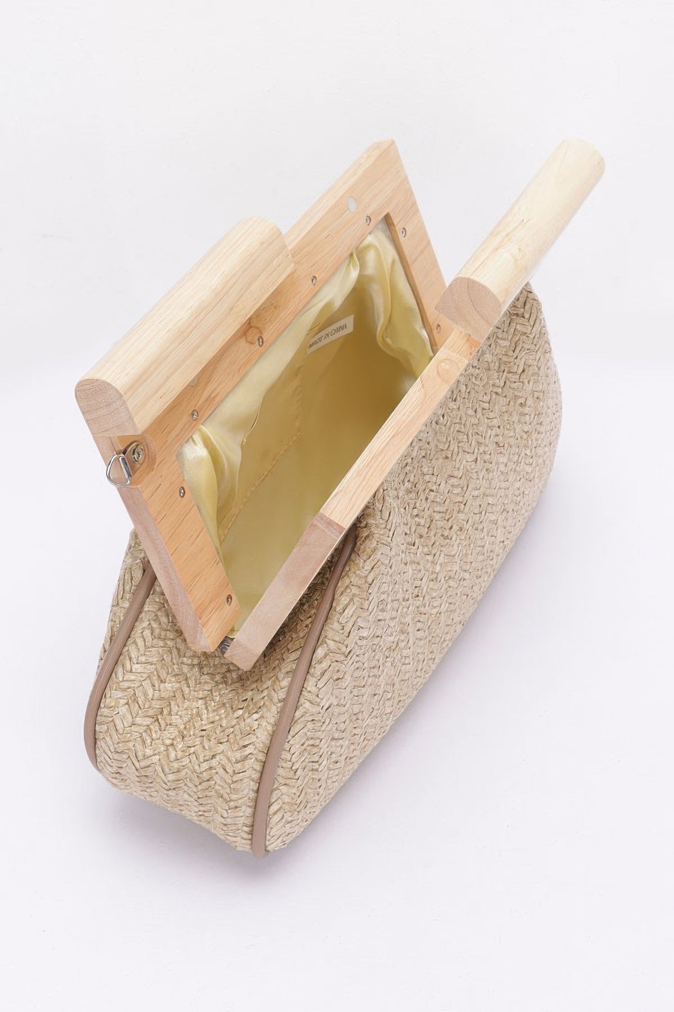 Faux Straw Wood Frame Clutch | Mixtshop LLC