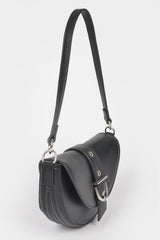 Faux Leather Buckle Shoulder Bag | Mixtshop LLC