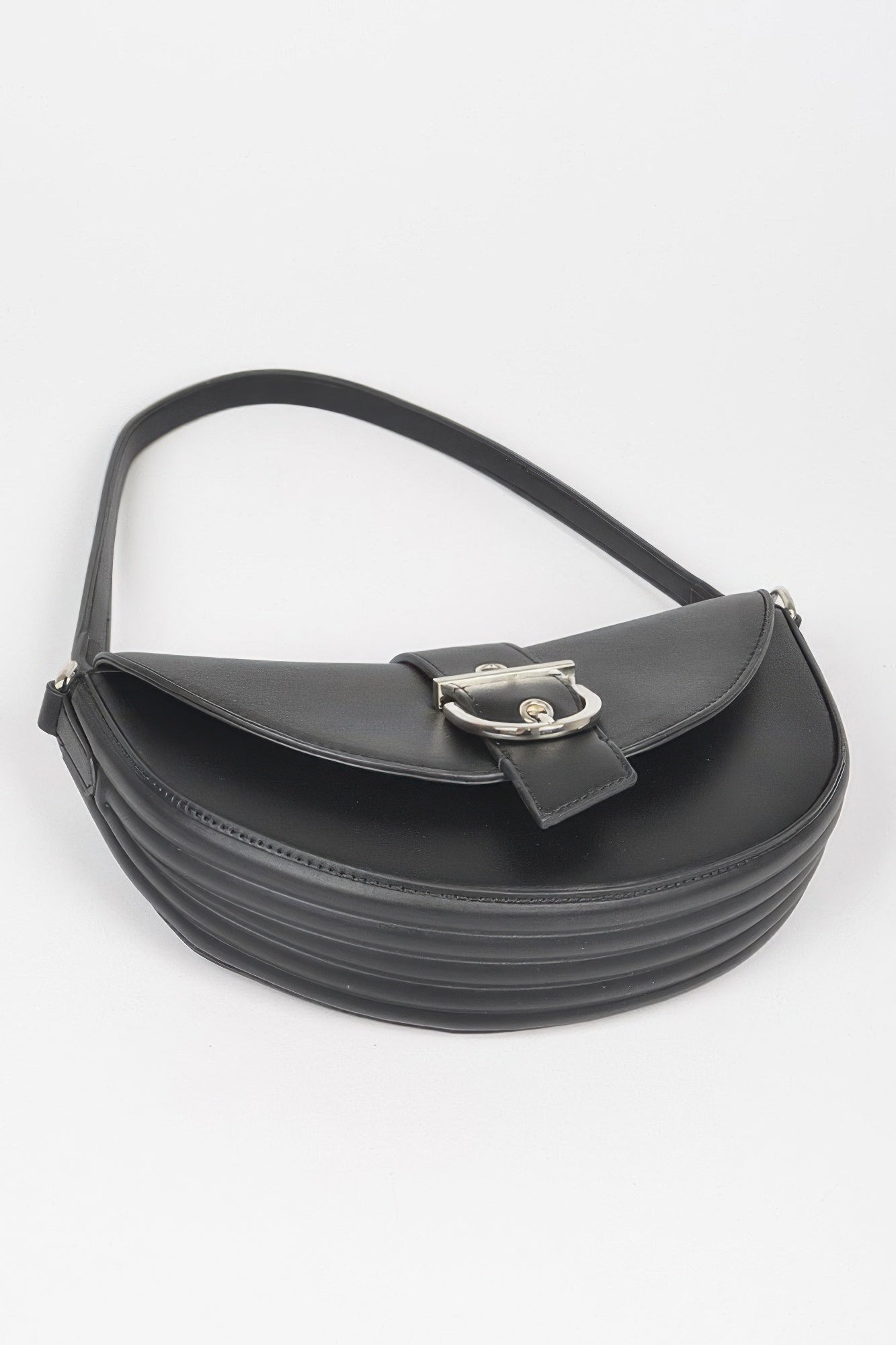 Faux Leather Buckle Shoulder Bag | Mixtshop LLC