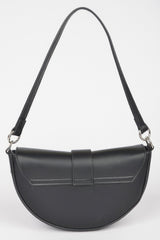Faux Leather Buckle Shoulder Bag | Mixtshop LLC