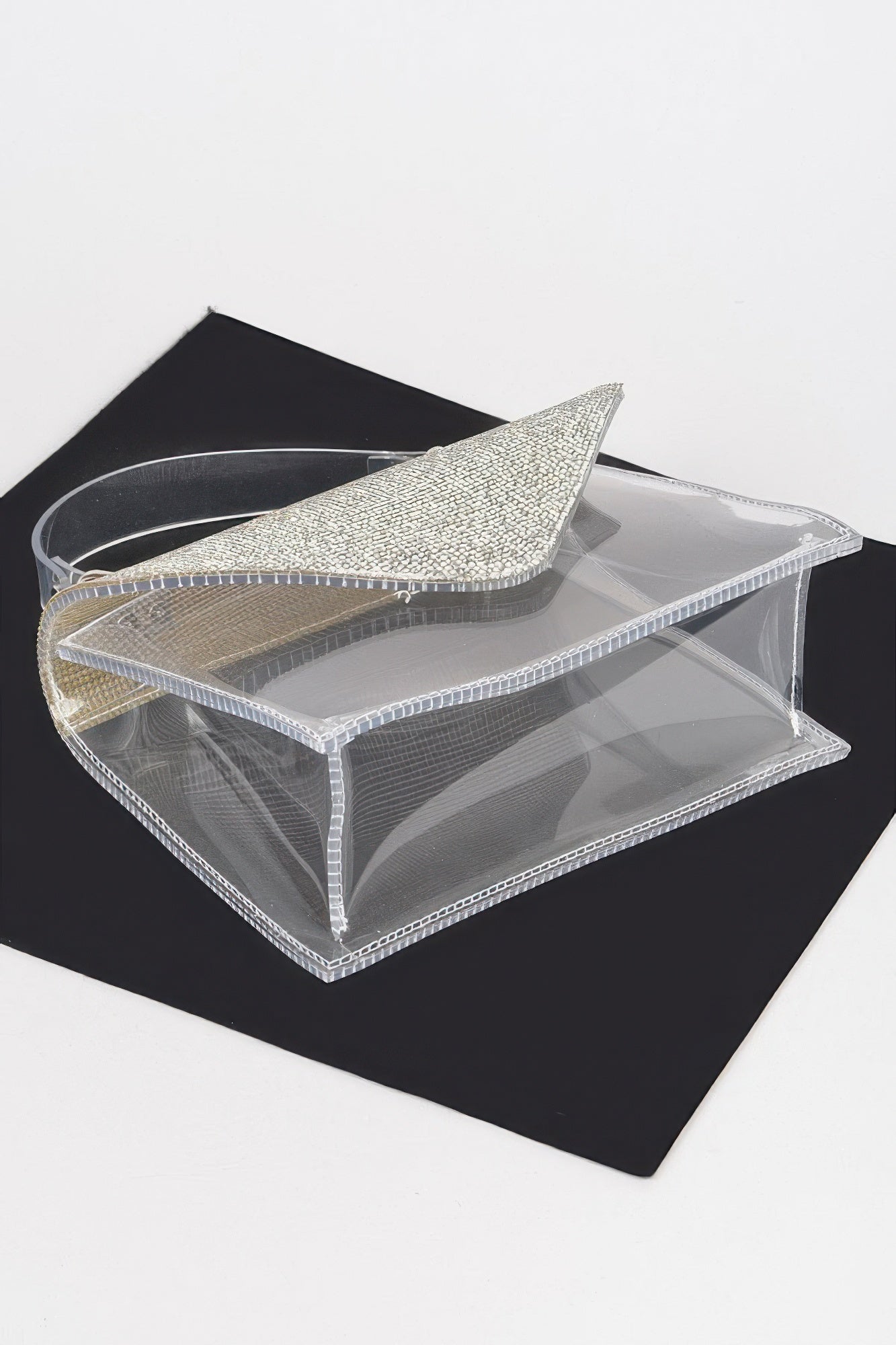 Transparent Rhinestone Top Handle Flap Bag | Mixtshop LLC