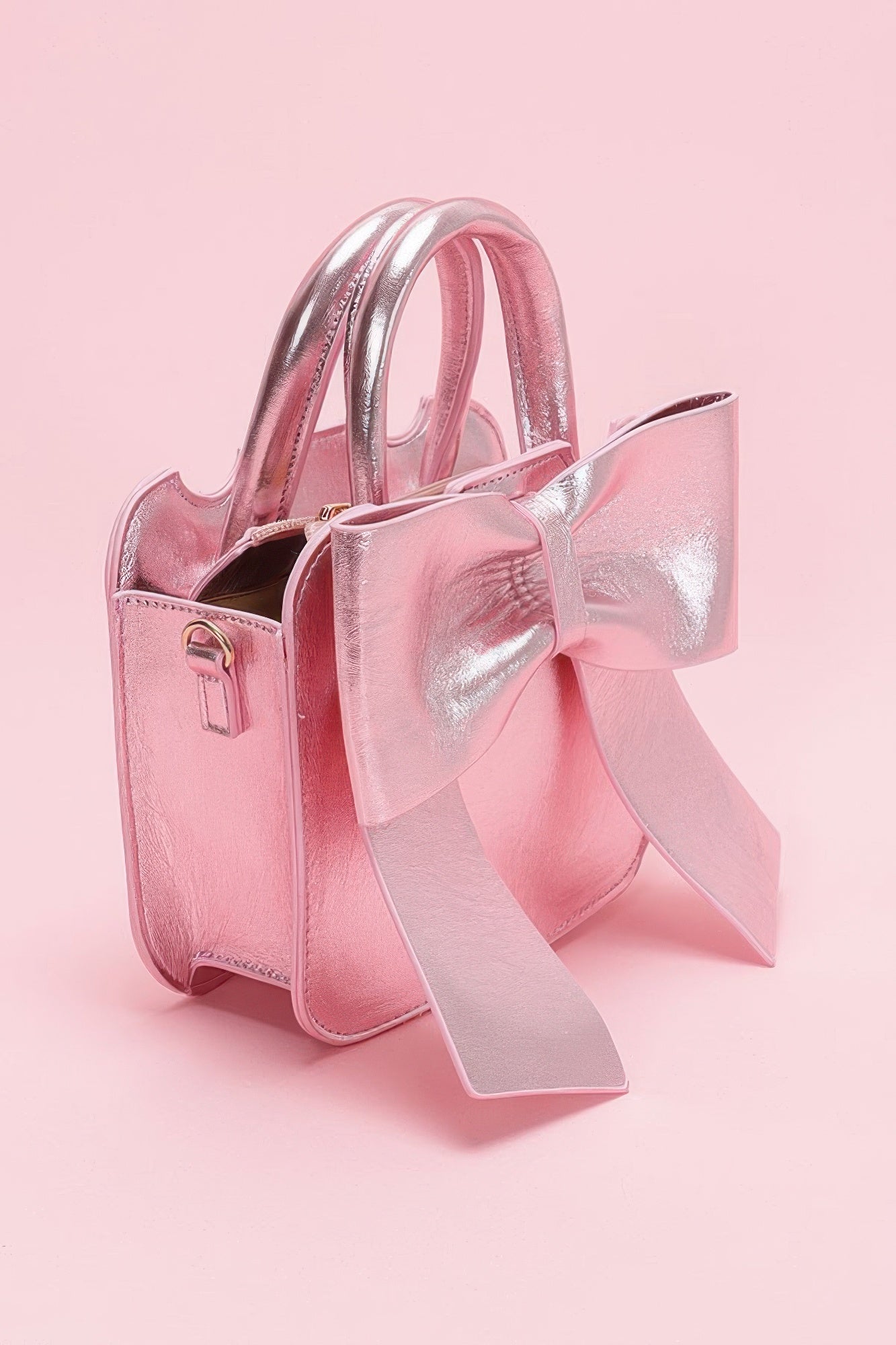 Metallic Bow Front Top Handle Clutch | Mixtshop LLC