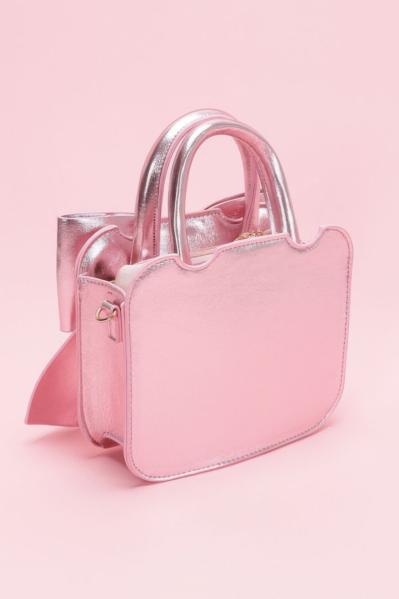 Metallic Bow Front Top Handle Clutch | Mixtshop LLC