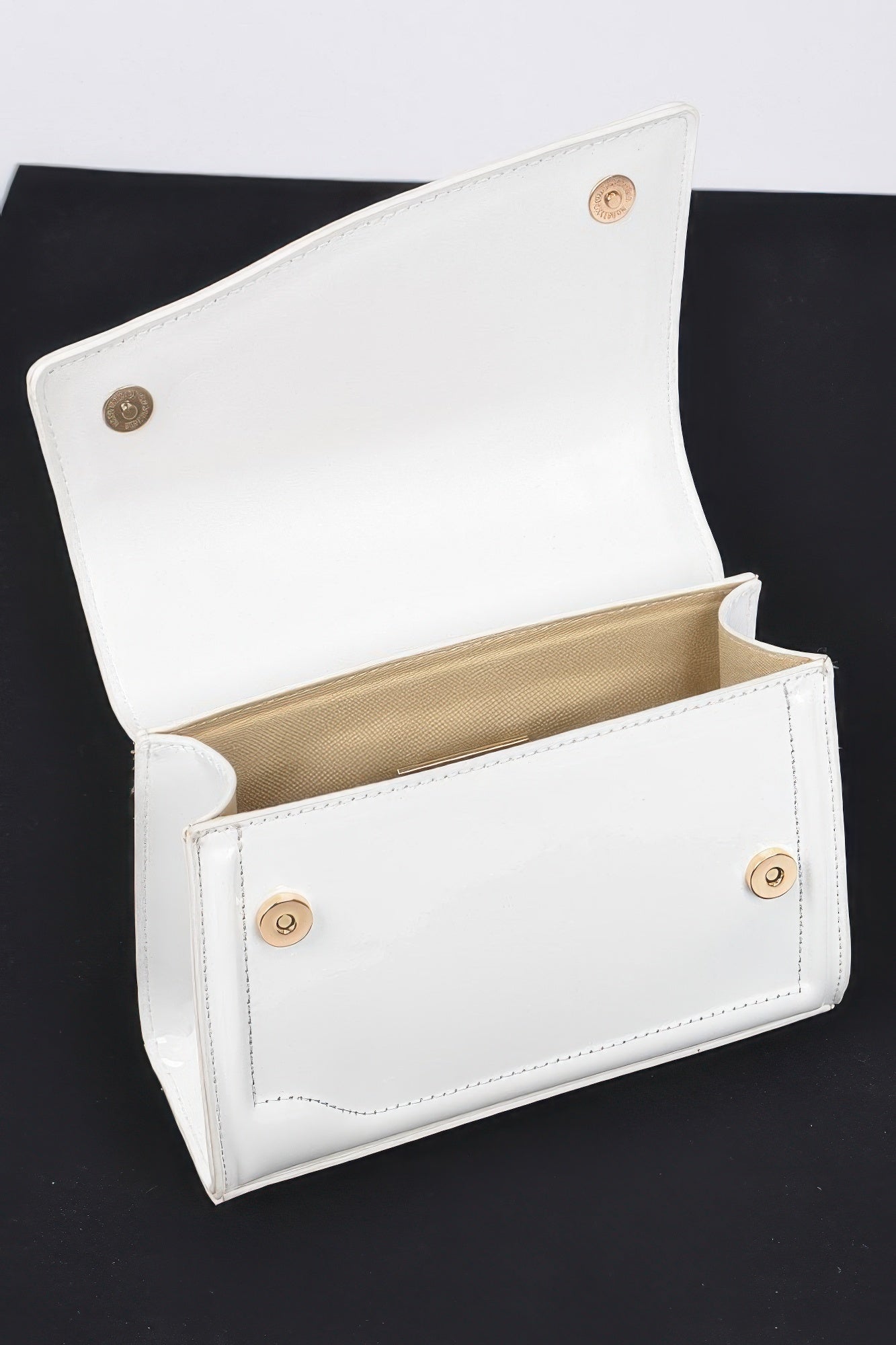 Enamel Faux Leather Top Handle Bag | Mixtshop LLC