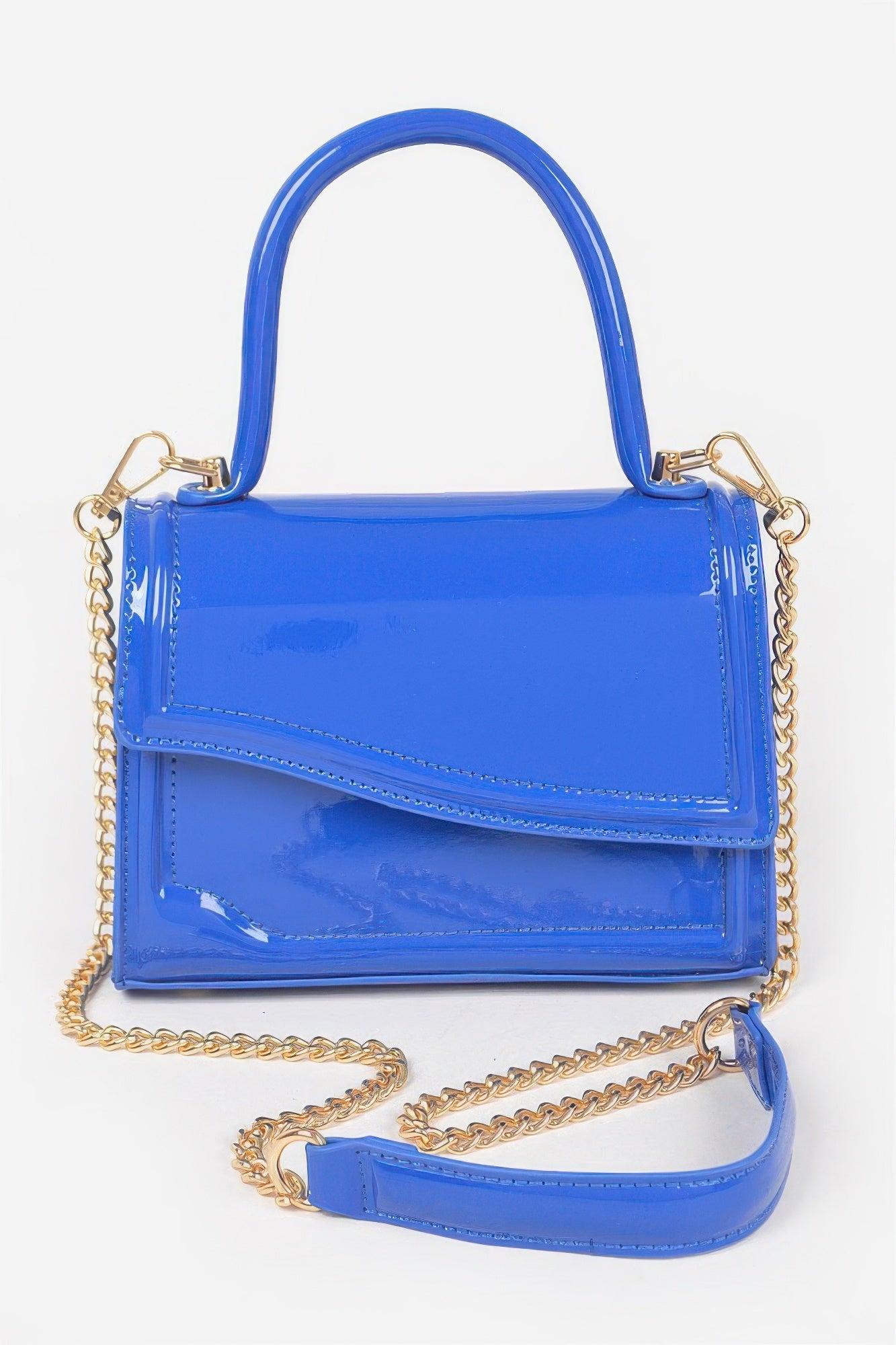 Enamel Faux Leather Top Handle Bag | Mixtshop LLC
