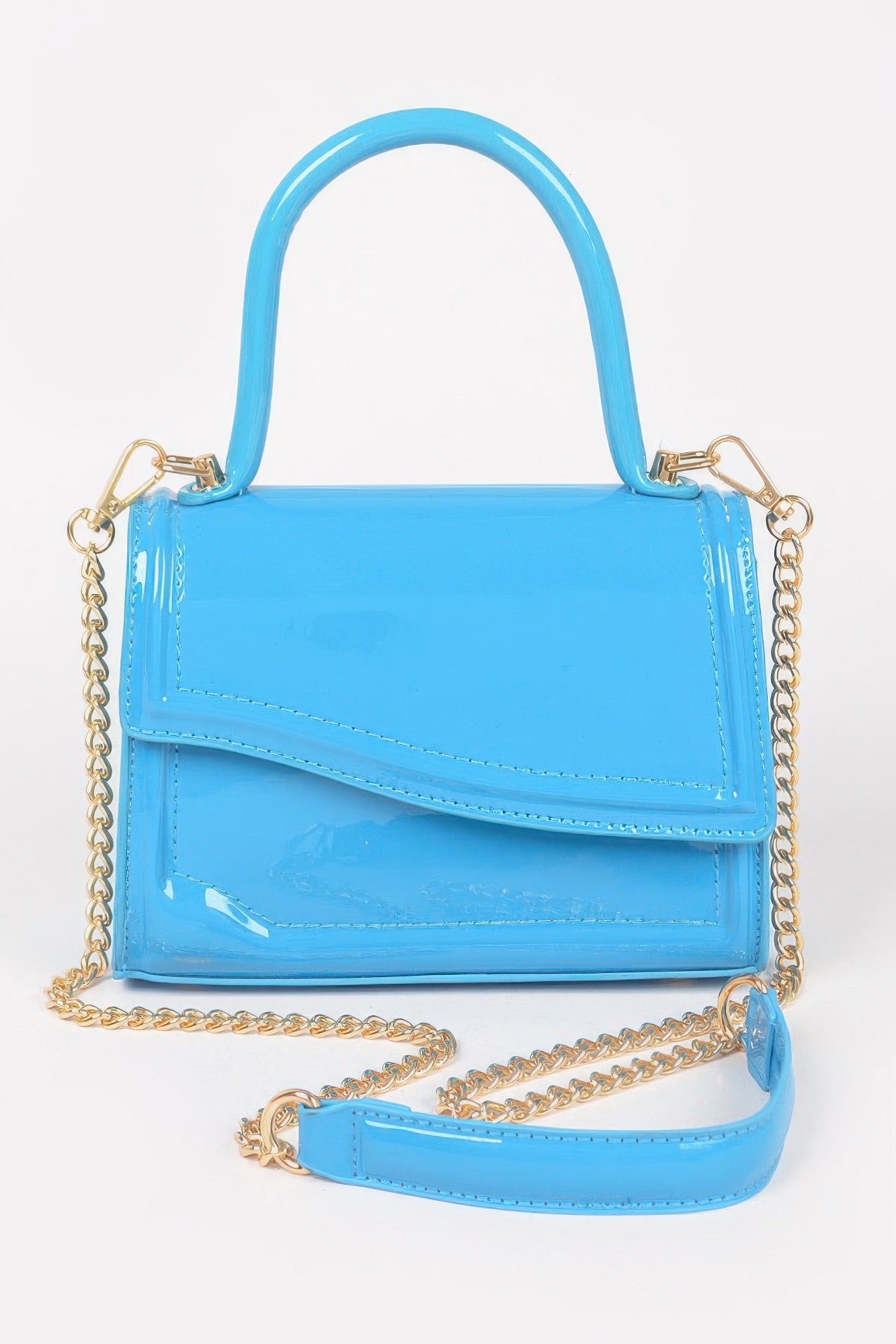 Enamel Faux Leather Top Handle Bag | Mixtshop LLC
