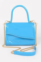 Enamel Faux Leather Top Handle Bag | Mixtshop LLC
