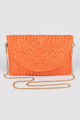 Straw Pom Pom Flap Bag | Mixtshop LLC