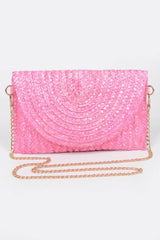 Straw Pom Pom Flap Bag | Mixtshop LLC