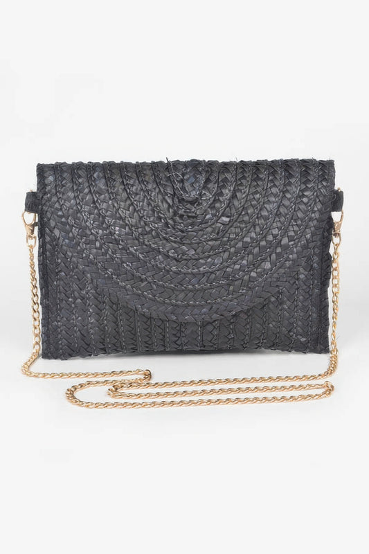 Straw Pom Pom Flap Bag | Mixtshop LLC